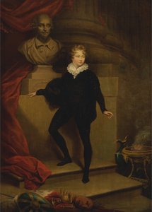 Mäster Betty som Hamlet, framför en byst av Shakespeare av James Northcote