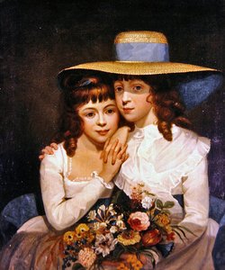 The Leicester Sisters (olja på duk) av James Northcote