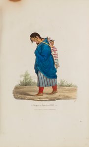 En kvinna och ett barn från Chippeway, från The Aboriginal Portfolio av James Otto Lewis