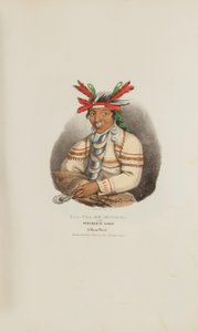 CAA-TAA-KE MUNG-GA eller den spräckliga loonen, en Miami-hövding, från The Aboriginal Portfolio av James Otto Lewis