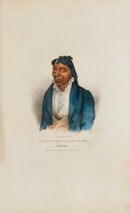 MO-WAN-ZA eller Den lilla vargen; en Miami-hövding, från The Aboriginal Portfolio av James Otto Lewis