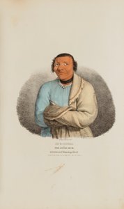 SHE-SHEBA eller The Little Duck; En berömd Winnebago-hövding, från The Aboriginal Portfolio av James Otto Lewis