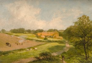 Landskap med gårdsbyggnader