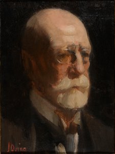 Porträtt av en man med skägg (olja på duk) av James Peter Quinn