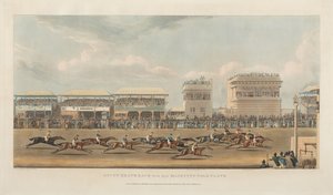 Kapplöpning på Ascot Heath om Hans Majestäts guldskål av James Pollard