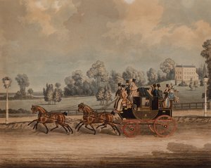 Cambridge Coach (färgad gravyr)