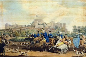 George III (1738-1820) Återvänder från jakt, graverad av M. Dubourg, 1820 (akvatint) av James Pollard