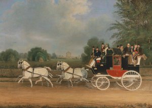 London-Faringdon Coach passerar Buckland House, Berkshire