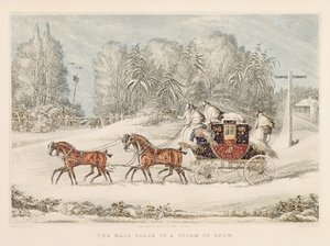 Postcoachen i en storm av snö, 1825