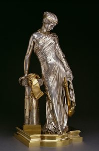 Figur av Sappho stående, 1848 (försilvrad och förgylld brons)