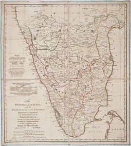 Indiens halvö från Kistnahfloden till Kap Comorin av James Rennell