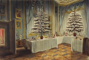 Julgranar av hertiginnan av Kent och de kungliga barnen på Windsor Castle, 1850