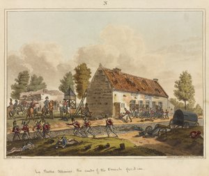 La Belle Alliance, centrum för den franska ställningen, ur "An Historical Account of the Battle of Waterloo
