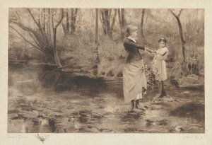 Untitled (Crossing A Brook In The Woods) av James S. King