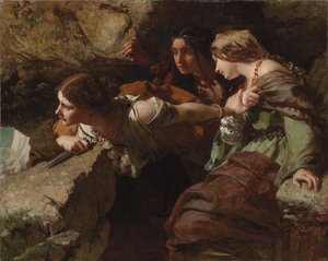 Courage, Anxiety and Despair: Watching the Battle (olja på duk)