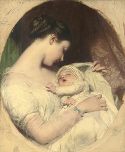 Konstnärens fru Elizabeth med deras dotter Mary Edith