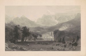 Klippiga bergen av James Smillie, after Albert Bierstadt