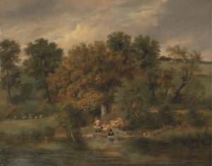 Fårtvätt på Postwick Grove, Norwich av James Stark