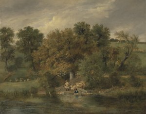 Fårtvätt i Postwick Grove, Norwich, ca 1822 (olja på panel)