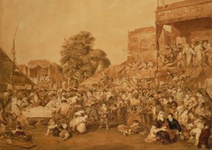 Mässan som hölls den 1 augusti i Hyde Park (akvarell)