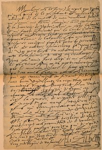 Ett brev från drottning Elizabeth I 1533-1603 till kung James VI 1566-1625, 1898 av James Stillie