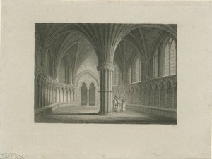 Interiör av Lichfield Cathedral - Chapter House: stålgravyr, nd [c 1815] (tryck)