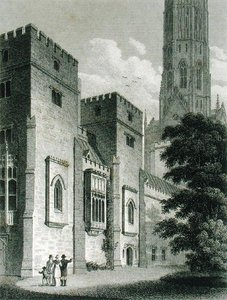 Southeast View of Fonthill Abbey, publicerad 1812 (gravyr)