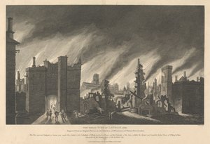 Den stora branden i London, 1666 av James Stow