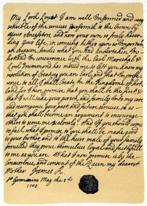 Brev från James Edward Stuart till Simon Fraser, Lord Lovat, St Germains, 3 maj 1703. av James Stuart