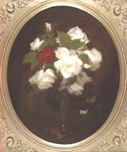 Stilleben med rosor (olja på duk) av James Stuart Park