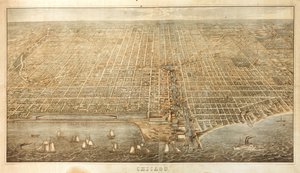 Chicago (färg litho) av James T. Palmatary