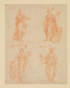Fyra dygder - Goodwill, Generosity, Liberality and Humanity, 1600-talet av James Thornhill