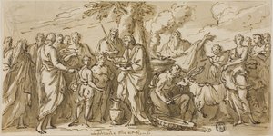 Lupercalia (recto) och skisser av figurer (verso) av James Thornhill