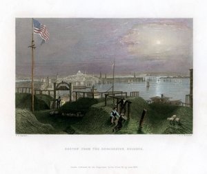 Boston sett från Dorchester Heights, USA, 1838.