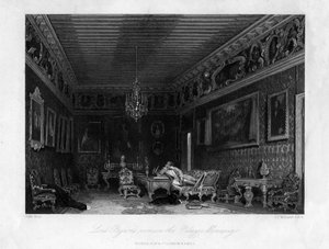 Lord Byrons rum i Palazzo Mocenigo, Venedig, Italien, 1800-talet.