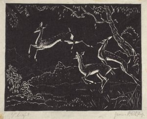 Flight (träblockstryck) av James W. Reid
