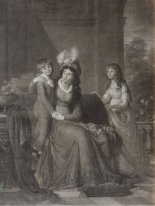 Porträtt av Ekaterina Sergeevna Samoylova, född Trubetskaya 1763-1830 med barn, 1797