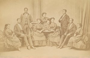 Carte-de-visite of the Jubilee Singers, 1872, tryckt senare.