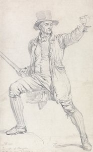 En studie för huvudpersonen i Wards målning "The Deer Stealer" av James Ward