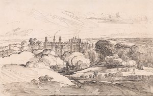 Lea Castle från ovanför skogen av James Ward