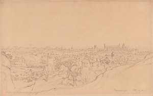 Studie för utsikten över Cambridge från Castle Hill av James Ward
