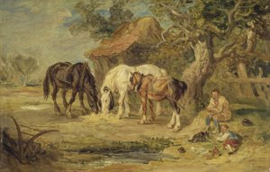 The Midday Meal, ca 1830-40 (olja på panel) av James Ward