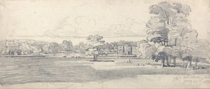 The Old Hall, Tabley, omgiven av parkmark, 20 juli 1814 (1819) av James Ward