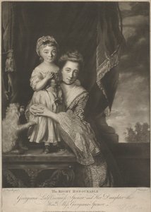 Margaret Georgiana Spencer, (född Poyntz), grevinnan Spencer, och hennes dotter, Georgiana Cavendish, (född Spencer), hertiginna av Devonshire