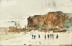 Seascape (penna och akvarell)