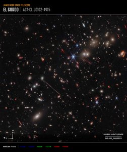 El Gordo (NIRCam Compass Image) av James Webb Space Telescope (NASA)