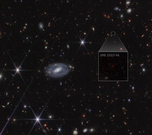 GRB 250314A – Närbild (bild från NIRCam) av James Webb Space Telescope (NASA)