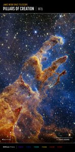 Pillars of Creation (NIRCam Compass Image) av James Webb Space Telescope (NASA)