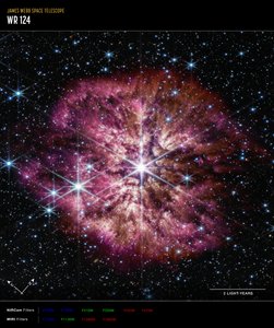 WR 124 (NIRCam och MIRI Compass Image) av James Webb Space Telescope (NASA)