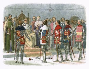Arundel, Gloucester, Nottingham, Derby och Warwick före kung Richard II av James William Edmund Doyle